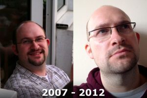 Me in 2007 and 2012