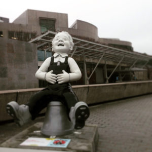 Oor Wullie outside the Scottish Parliament