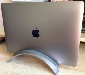 Twelve South BookArc holding MacBook Pro